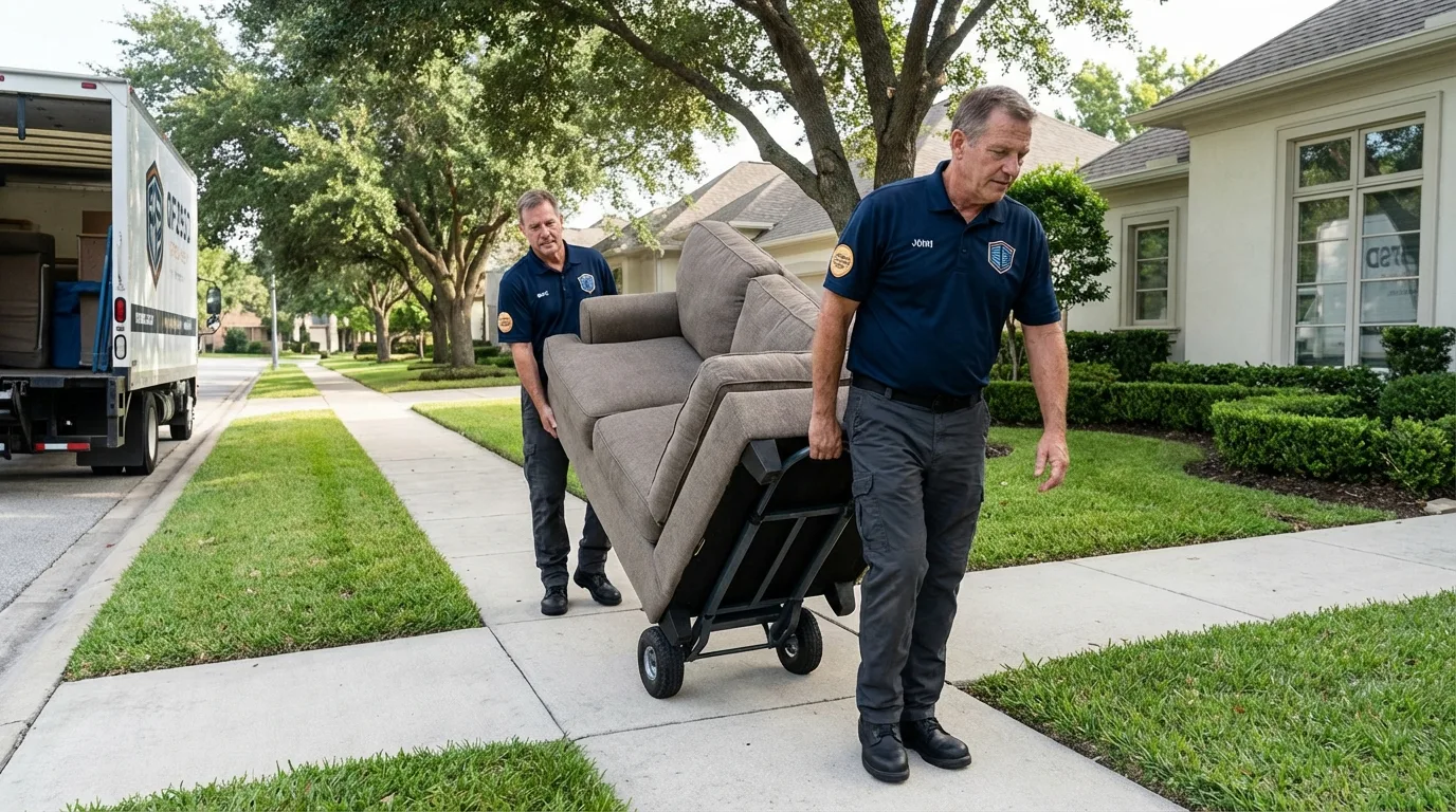 Local residential moving crew loading furniture in Cambridge Springs, PA