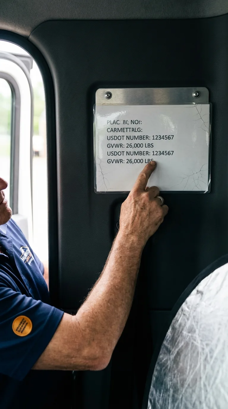 USDOT licensing placard verification in Cambridge Springs